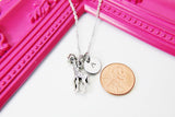 Giraffe Necklace, Silver Giraffe Charm, N2370A