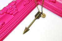 Bronze or Selver Arrow Charm Necklace, Personalized Gift, N3653