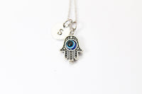 Hamsa Blue Evil Eye Necklace, Personalized Gifts, Christmas Gifts, Birthday Gift, Appreciation Gift, Thank You Gift, Retirement Gifts, N3671