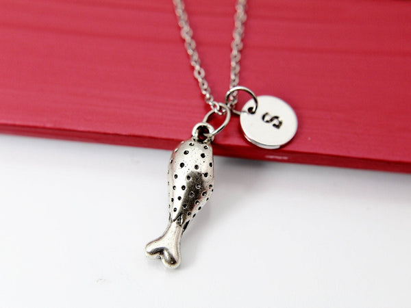 Turkey Leg Necklace, Chicken Leg, Drumstick Food Charm Jewelry, N3676