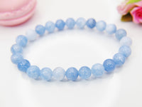 Gemstone Jade Aquamarine Bracelet, Natural Gemstone Jewelry N3776