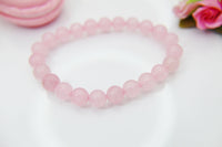 Rose Quartz Bracelet, Natural Rose Quartz Gemstone Jewelry, N3782