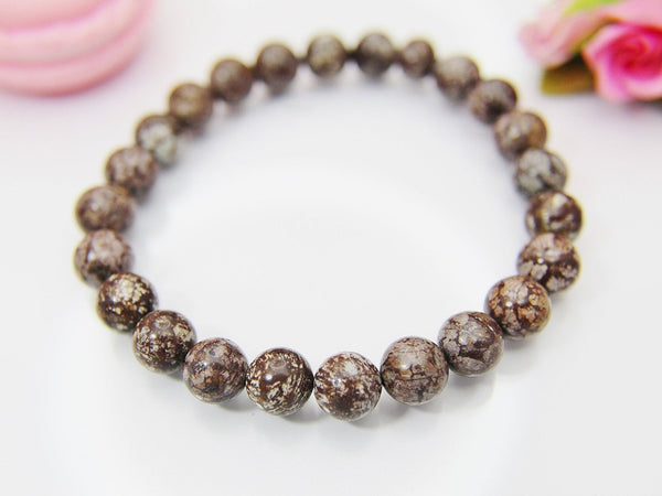 Snowflake Obsidian Bracelet, Natural Gemstone Jewelry, Retirement Gift, Graduation Gift, Mother's Day Gift, Birthday Gift, N3783