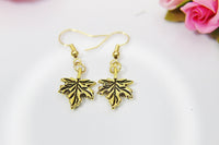 Halloween Earrings, Maple Leaf, Fall Autumn Gifts, Personalized, Christmas Gift, Birthday Gift, Appreciation Gift, Thank You Gift, N3692