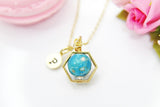Turquoise Necklace, December Birthstone Gift, Natural Gemstone Jewelry, N3791