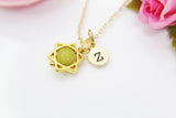 Peridot Necklace, Gemstone August Birthstone Gift, Star of David, Natural Gemstone Jewelry N3793