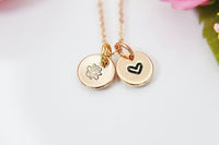 July Necklace Gift, Lotus Flower Birthday Gift, Personalized Gift, Christmas Gift, Appreciation Gift, Thank You Gift, N3736