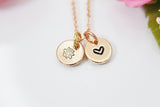 July Necklace Gift, Lotus Flower Birthday Gift, Personalized Gift, Christmas Gift, Appreciation Gift, Thank You Gift, N3736