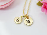 Poppy Necklace, Personalized Initial Charm, August Birthday Gift, N3738