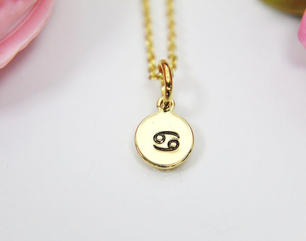 Cancer Constellation Zodiac Signs Necklace, 18K Real Gold Plated, Dainty Necklace, Personalized Gift, Girlfriends Gift, Best friends, N3748