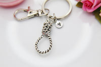 Halloween Keychain, Silver Lasso Keychain, Knot Charm, Rope Charm, Lasso Charm, Gothic Jewelry, Occult Jewelry, Halloween Gift, N3754