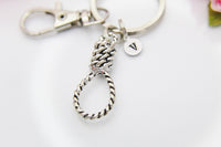 Halloween Keychain, Silver Lasso Keychain, Knot Charm, Rope Charm, Lasso Charm, Gothic Jewelry, Occult Jewelry, Halloween Gift, N3754