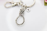 Halloween Keychain, Silver Lasso Keychain, Knot Charm, Rope Charm, Lasso Charm, Gothic Jewelry, Occult Jewelry, Halloween Gift, N3754