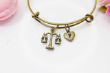 Libra Bracelet, Scales of Justice Bangle, Scales of Justice Charm, N1387H