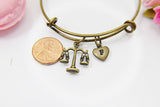 Libra Bracelet, Scales of Justice Bangle, Scales of Justice Charm, N1387H