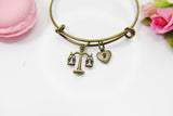 Libra Bracelet, Scales of Justice Bangle, Scales of Justice Charm, N1387H