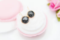 Snowflake Obsidian Earrings, Natural Gemstone Jewelry, N3839