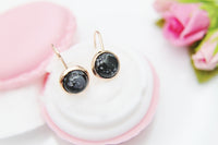 Snowflake Obsidian Earrings, Natural Gemstone Jewelry, N3839