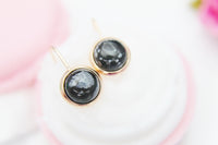 Snowflake Obsidian Earrings, Natural Gemstone Jewelry, N3839