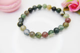 Indian Agate Bracelet, Natural Gemstone Jewelry, N3778