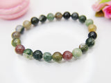 Indian Agate Bracelet, Natural Gemstone Jewelry, N3778