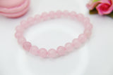 Rose Quartz Bracelet, Natural Rose Quartz Gemstone Jewelry, N3782