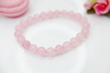Rose Quartz Bracelet, Natural Gemstone Jewelry,