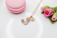 Mother's Day Necklace, Mother's Day Jewelry, Mother's Day Gift, Rose Gold Crab Necklace, Personalized Initial Necklace Gift, N3154