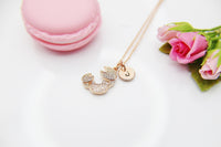 Mother's Day Necklace, Mother's Day Jewelry, Mother's Day Gift, Rose Gold Crab Necklace, Personalized Initial Necklace Gift, N3154