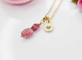 Gold Natural Tourmaline Necklace Gemstone Personalize Customize Jewelry, N3787