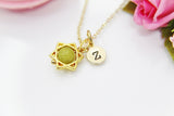 Peridot Necklace, Gemstone August Birthstone Gift, Star of David, Natural Gemstone Jewelry N3793