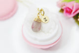 Rose Quartz Necklace, Natural Gemstone Jewelry N3846