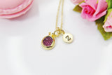 Pomegranate Necklace, Cubic Zirconia, Christmas Gift, Mentor Gift, Appreciation Gift, Thank You Gift, Secret Santa, Personalized,  N3799