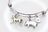 Horse Pig Bracelet, Farm Animal, Farmer Gift, Personalized, Birthday, Christmas, Mentor, Appreciation, Thank You Gift, Secret Santa, , N3804