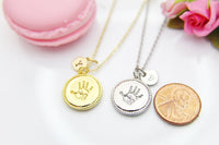 Gold Palm Print Necklace, Palm Hand, Christmas Gift, Thank You Gift, Mom Gift, Aunt Gift, Sister Gift, Daughter Gift, Niece Gift,  N3851