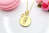 Gold Footprint Necklace, Baby Footprint, Christmas Gift, Thank You Gift, Mom Gift, Aunt Gift, Sister Gift, Daughter Gift, Niece Gift,  N3852