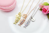 Gold Fish bone Necklace, Fish Bone, Christmas Gift, Thank You Gift, Mom Gift, Aunt Gift, Sister Gift, Daughter Gift, Niece Gift,  N3853