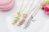 Gold Fish bone Necklace, Fish Bone, Christmas Gift, Thank You Gift, Mom Gift, Aunt Gift, Sister Gift, Daughter Gift, Niece Gift,  N3853