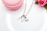 Crescent Moon Necklace, Half Moon, Christmas Gift, Thank You Gift, Mom Gift, Aunt Gift, Sister Gift, Daughter Gift, Niece Gift, N3859