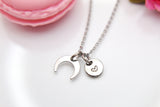 Crescent Moon Necklace, Half Moon, Christmas Gift, Thank You Gift, Mom Gift, Aunt Gift, Sister Gift, Daughter Gift, Niece Gift, N3859