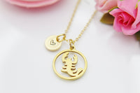 Gold Scorpion Necklace, Scorpio Gift, Christmas Gift, Thank You Gift, Mom Gift, Aunt Gift, Sister Gift, Daughter Gift, Niece Gift, N3868