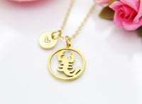 Gold Scorpion Necklace, Scorpio Gift, Christmas Gift, Thank You Gift, Mom Gift, Aunt Gift, Sister Gift, Daughter Gift, Niece Gift, N3868