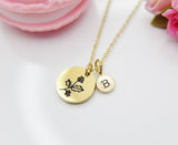 Gold or Silver Holly Flower Charm Necklace for Women, N3836