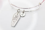 Best Halloween Gift for Best Friends, Girlfriends, Sister, Soul Sisters, Daughter, Silver Coffin Skeleton Bracelet, Personalized Gift, N3879