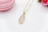 Rose Quartz Necklace, Natural Rose Quartz Gemstone Jewelry, N3904