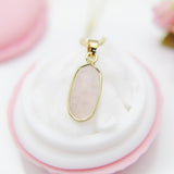 Rose Quartz Necklace, Natural Rose Quartz Gemstone Jewelry, N3904
