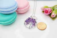 Amethyst Necklace, Tree Necklace, Natural Gemstone Jewelry, N3906