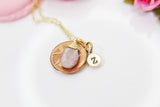 Rose Quartz Necklace, Natural Gemstone Jewelry N3846