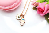 Hamsa Necklace, Rose Gold Evil Eye, Birthday Gift, Graduation Gift, Christmas Gift, Thank You Gift, Appreciation Gift, Personized Gift,N3914