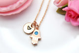 Hamsa Necklace, Rose Gold Evil Eye, Birthday Gift, Graduation Gift, Christmas Gift, Thank You Gift, Appreciation Gift, Personized Gift,N3914